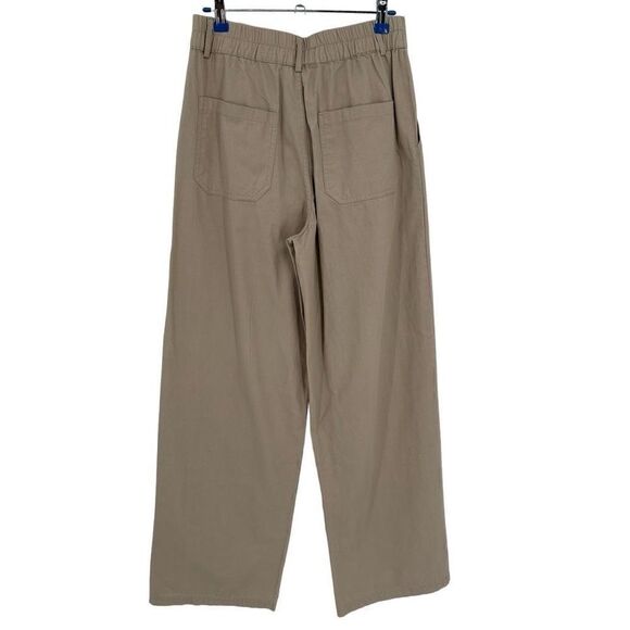 KENDALL + KYLIE High Waist Wide Leg Cropped Pants Taupe Small NWT - Picture 1 of 10